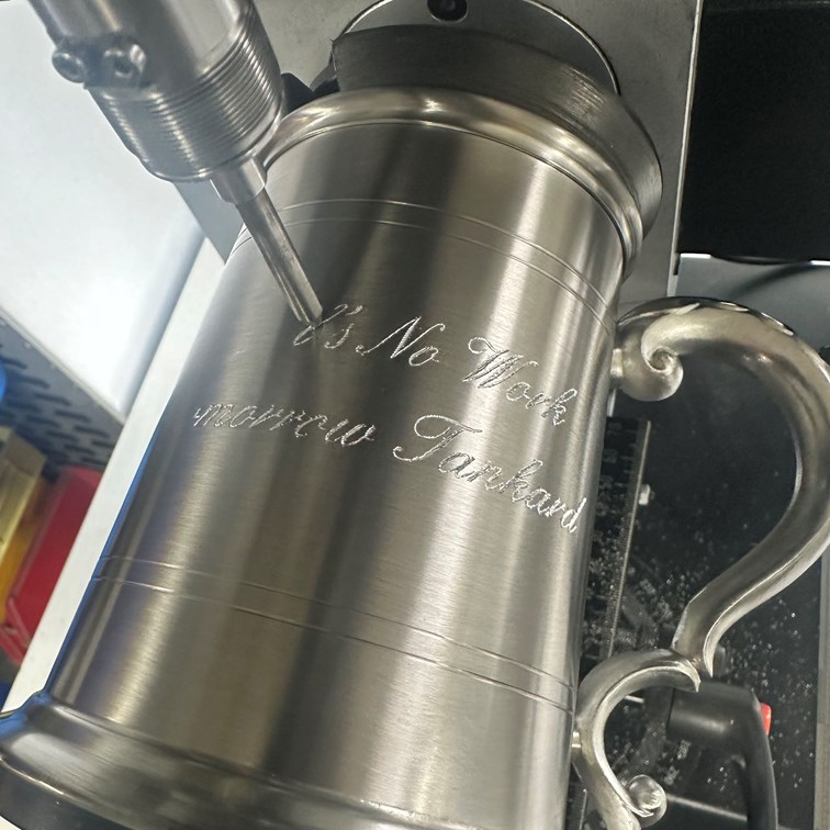 One Pint Antique Fancy Handle Pewter Tankard One Pint Antique Fancy Handle Pewter Tankard