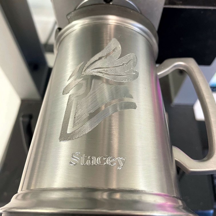 One Pint Antique Finish Pewter Tankard Engraving on A299A