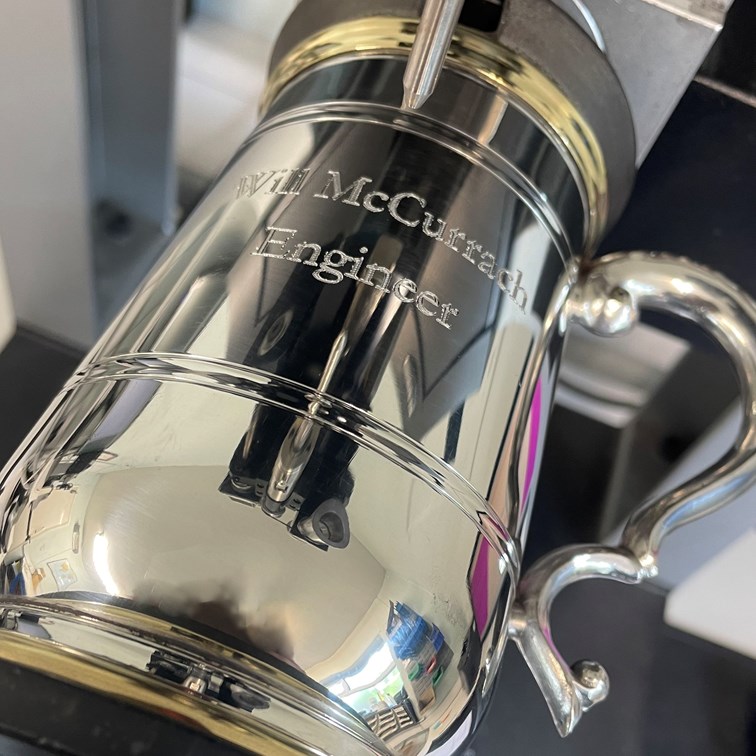 One Pint Hallam Pewter And Brass Jacobean Tankard Hallam pewter tankard with engraving