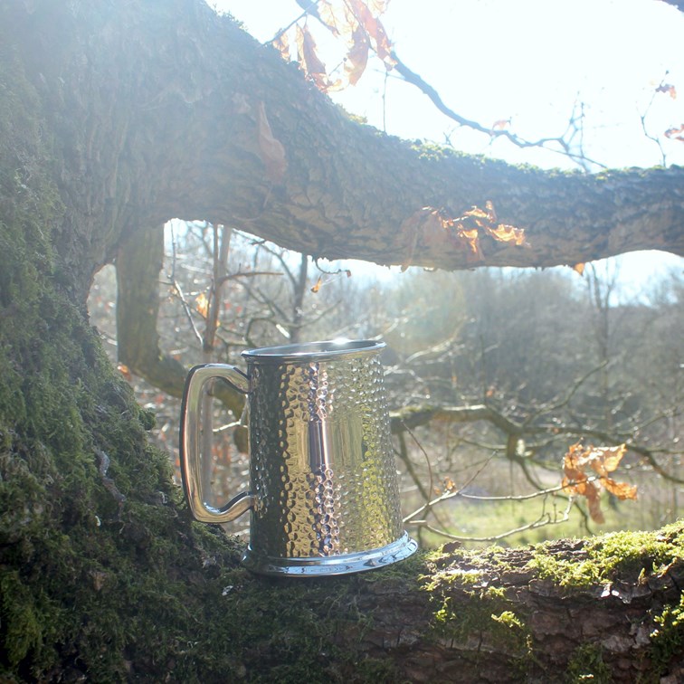 Hammered One Pint Pewter Tankard Hammered One Pint Pewter Tankard