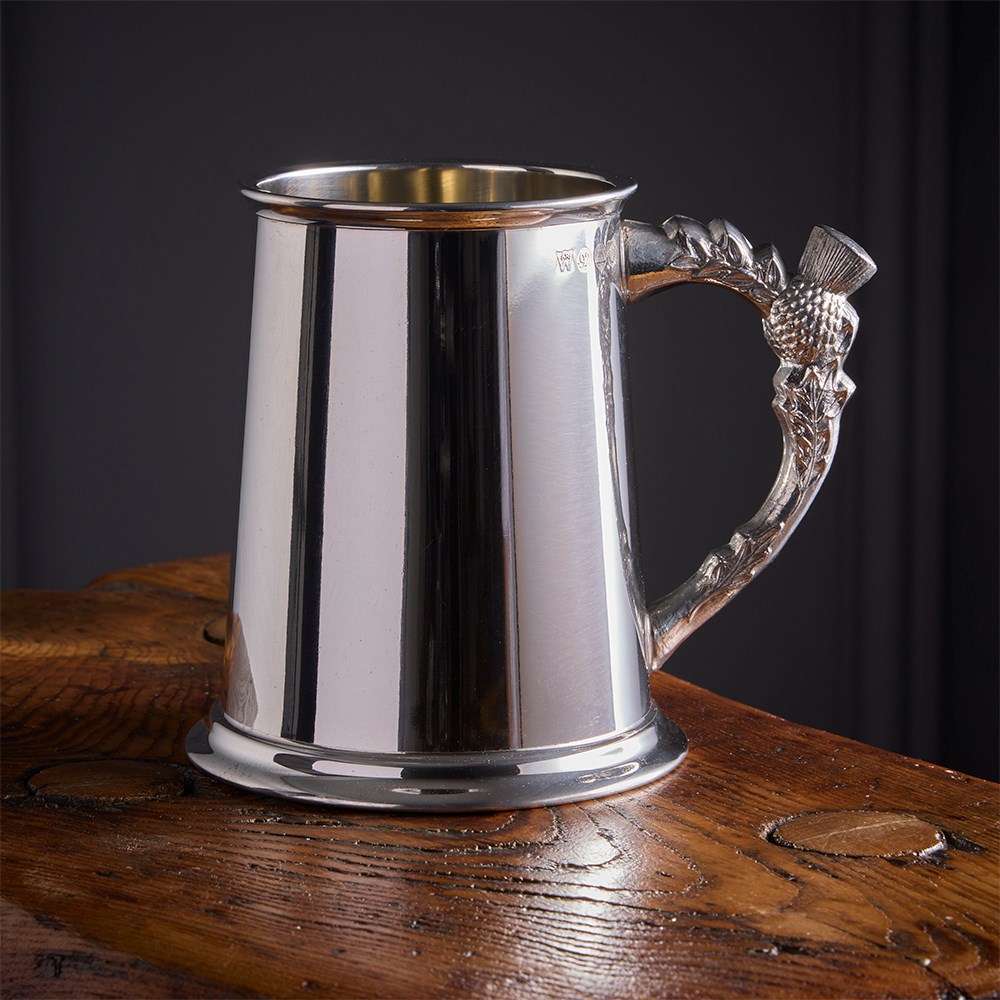 Thistle Handle Pewter Tankard Thistle Handle Pewter Tankard