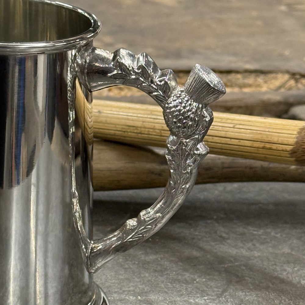 Thistle Handle One Pint Pewter Tankard Thistle Handle One Pint Pewter Tankard