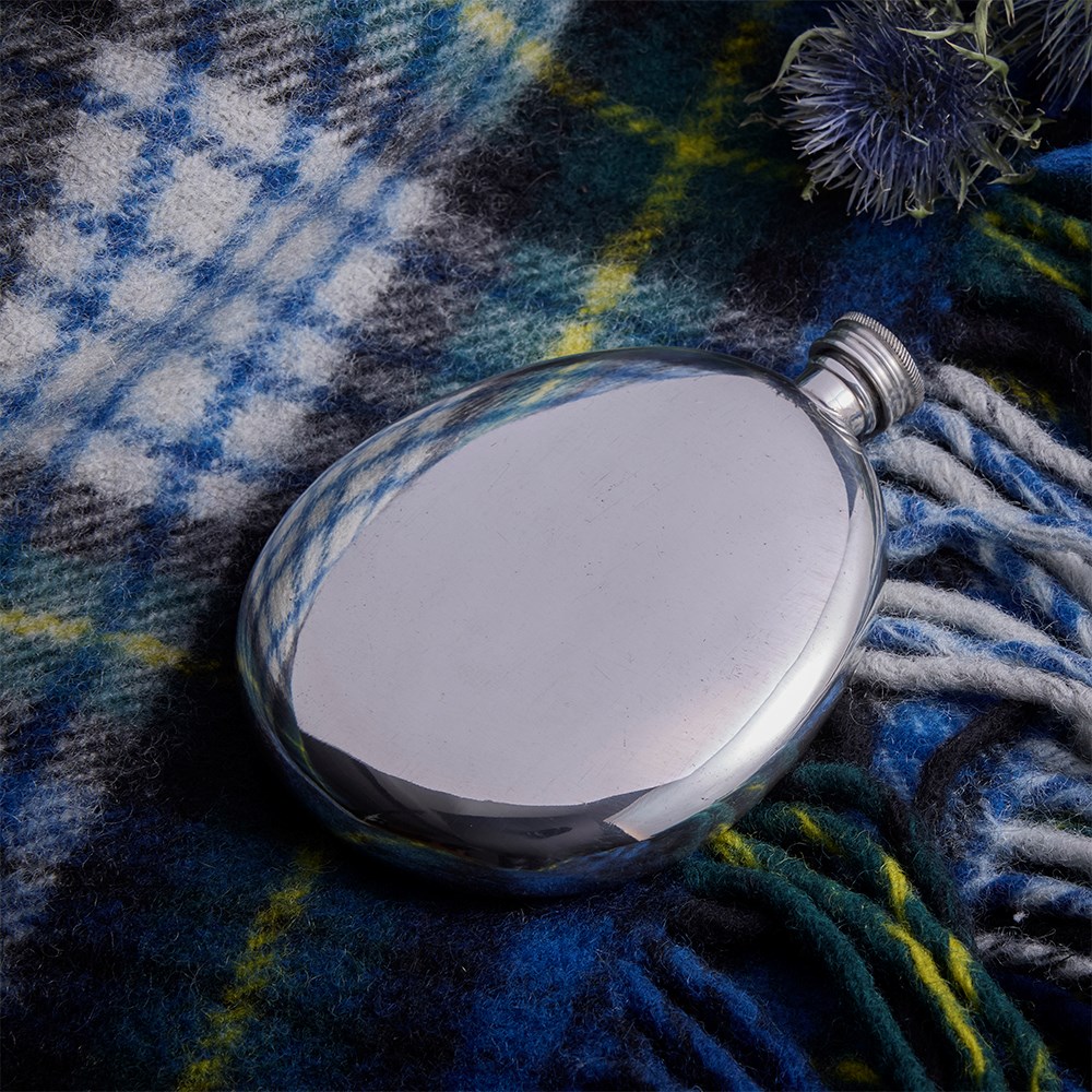 5oz Plain Pewter Sporran Flask – Perfect for Personalised Engraving