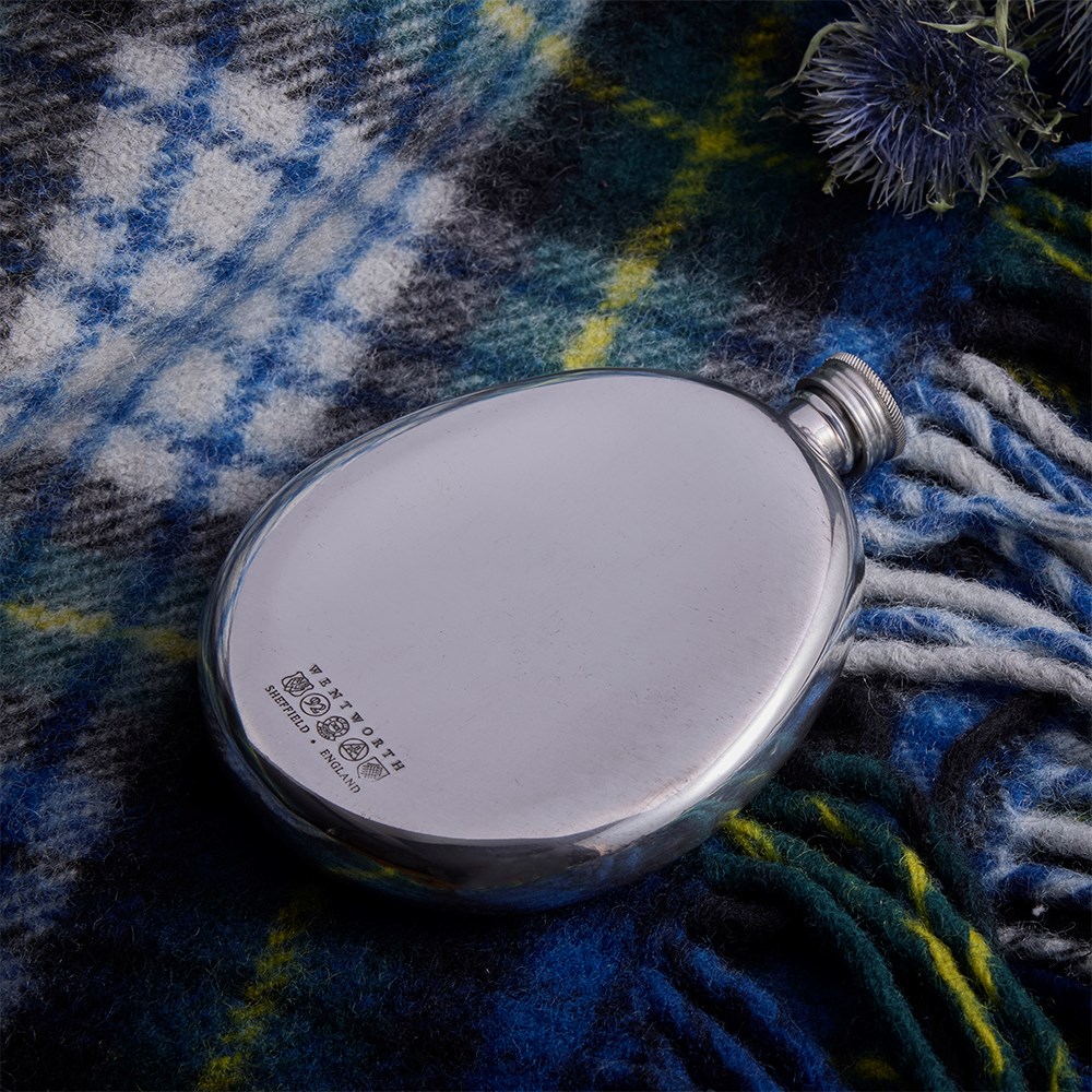 5oz Plain Pewter Sporran Flask – Perfect for Personalised Engraving
