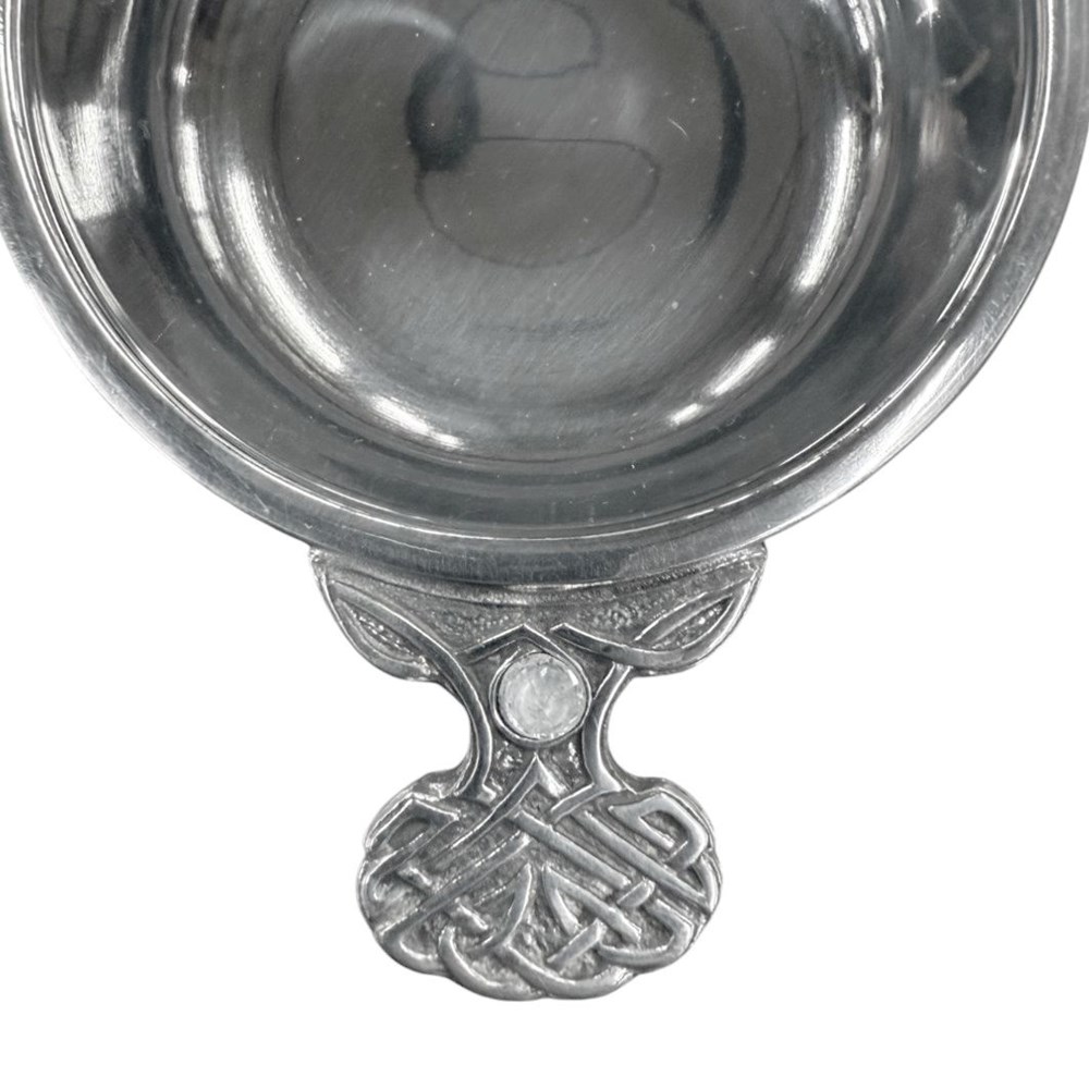 April  Birthstone Pewter Quaich With Cubic Zicorna Stones