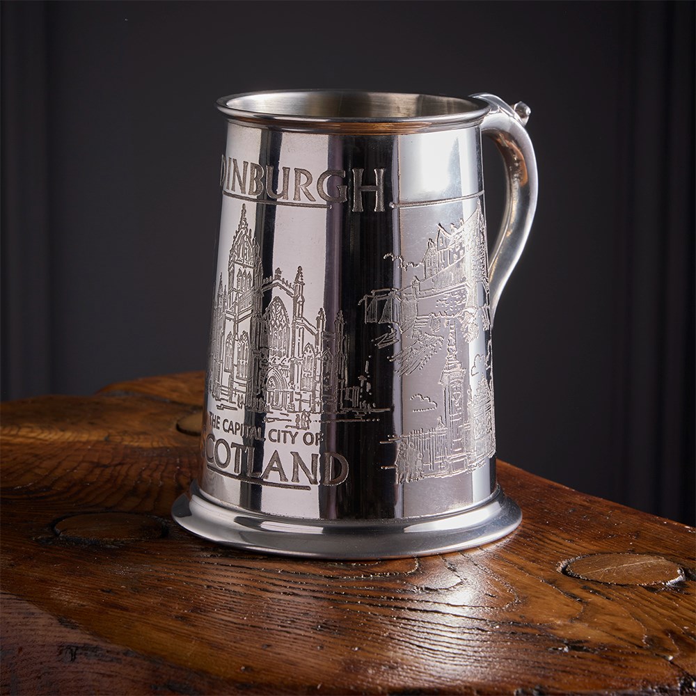 Edinburgh Scene Pewter Tankard