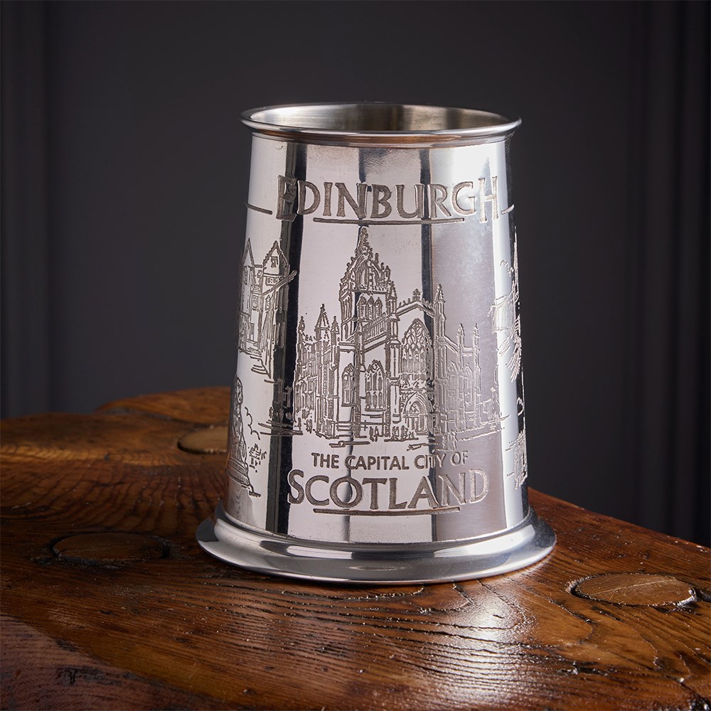Edinburgh Scene Pewter Tankard