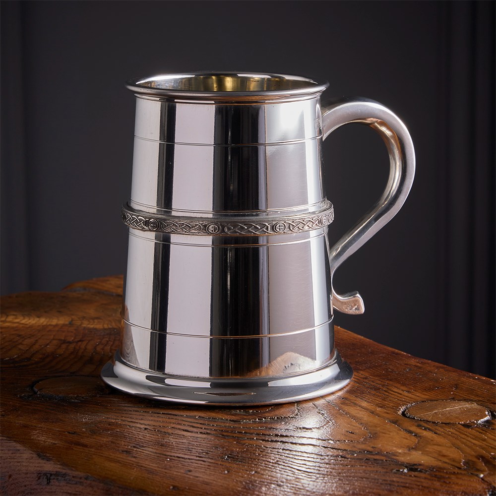 Single Celtic Band One Pint Pewter Tankard