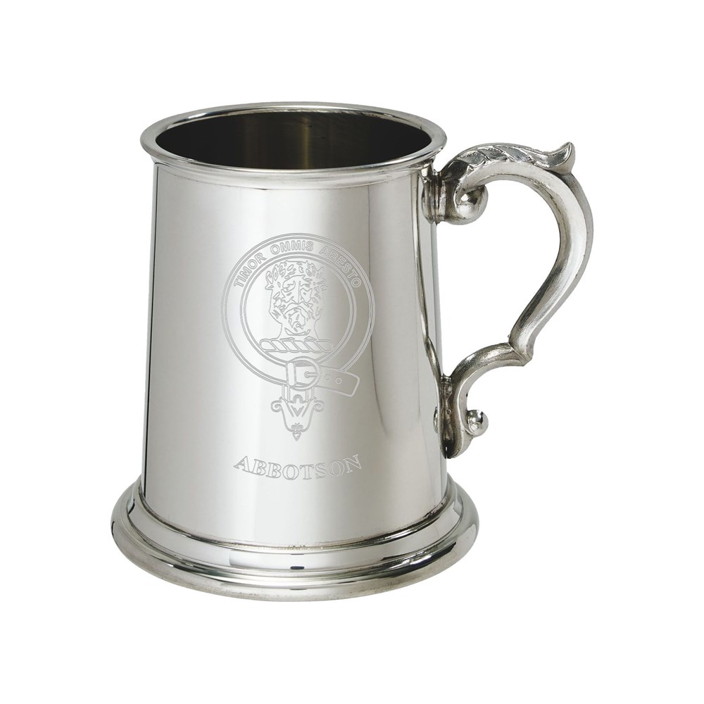 Clan crest Abbotson Choose your Product Half pint Tankard Clan crest engraved Abbotson