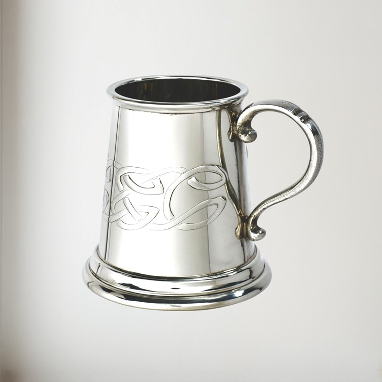 Embossed Celtic Band Baby Quarter Pint Pewter Mug Embossed Celtic Band Baby Quarter Pint Pewter Mug