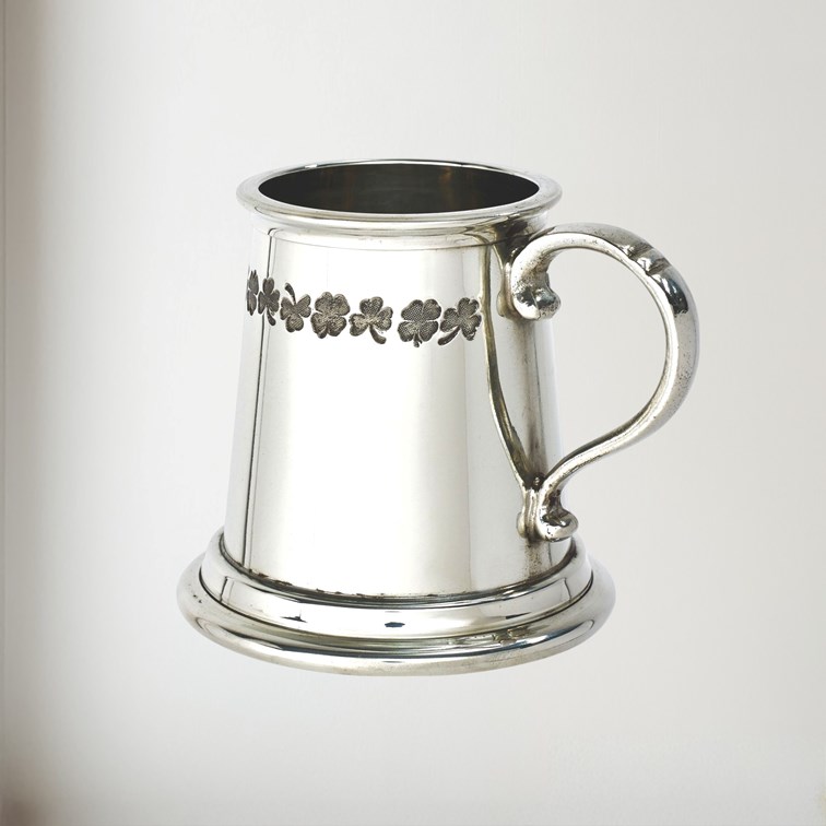 Shamrock Quarter Pint Pewter Baby Mug Shamrock Quarter Pint Pewter Baby Mug
