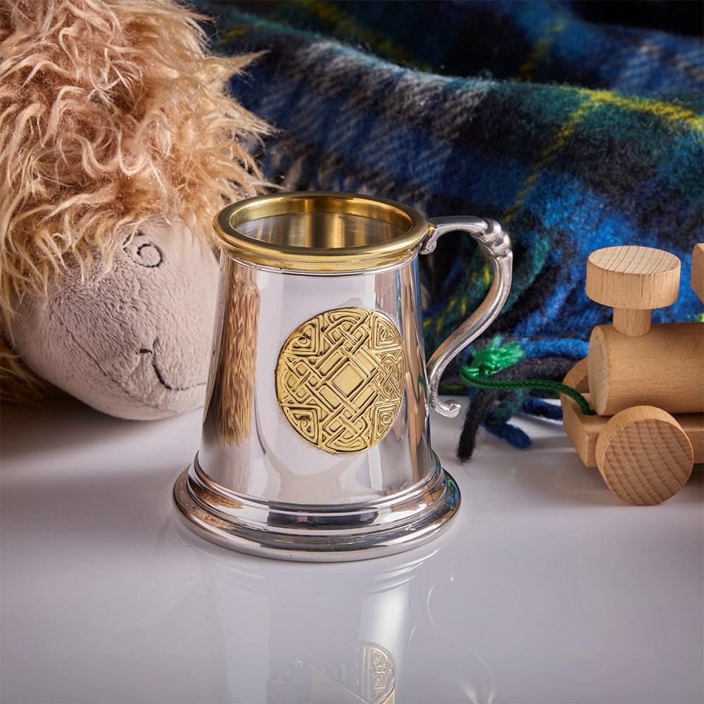 Celtic Gold Pewter And Brass Baby Mug