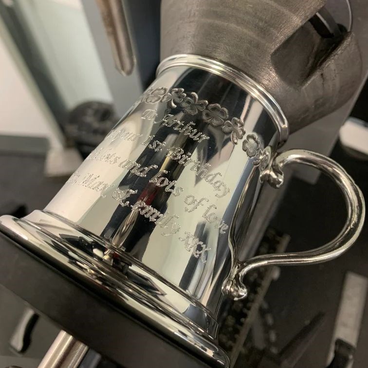 Shamrock Quarter Pint Pewter Baby Mug Shamrock Quarter Pint Pewter Baby Mug