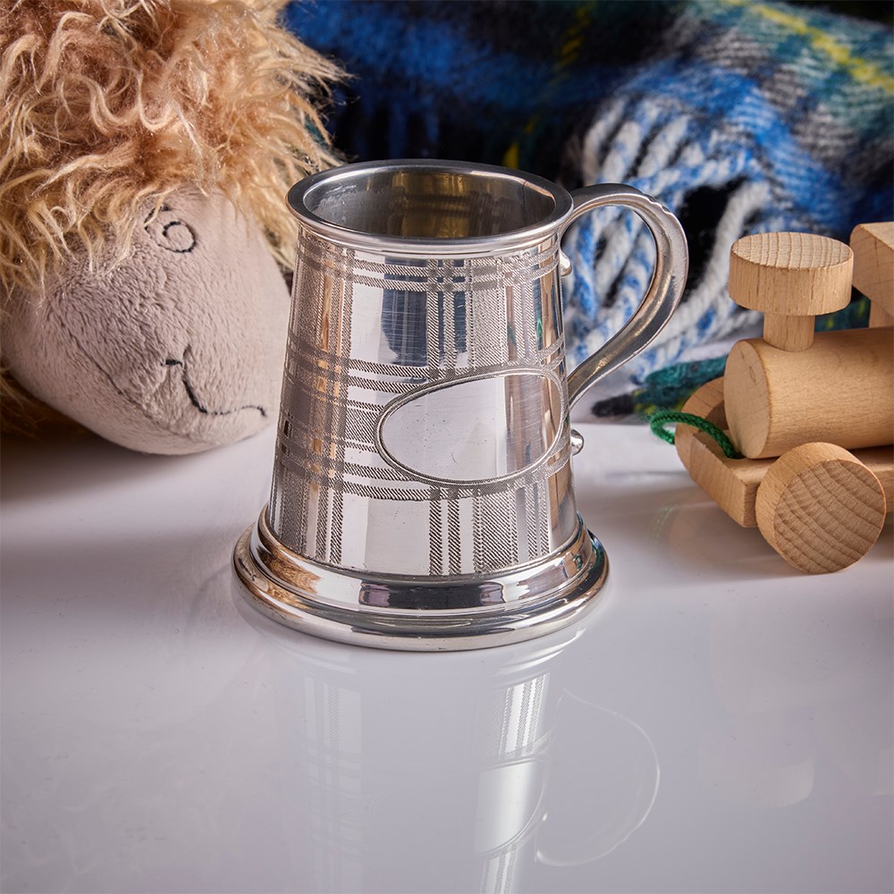 Tartan Pewter Baby Mug