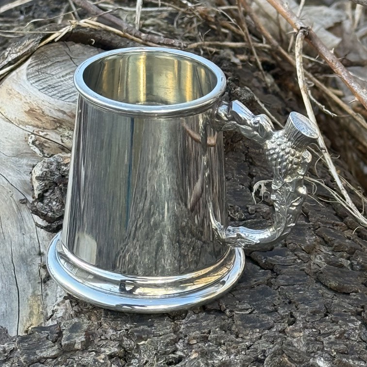 Thistle Handle Quarter Pint Pewter Baby Mug Thistle Handle Quarter Pint Pewter Baby Mug