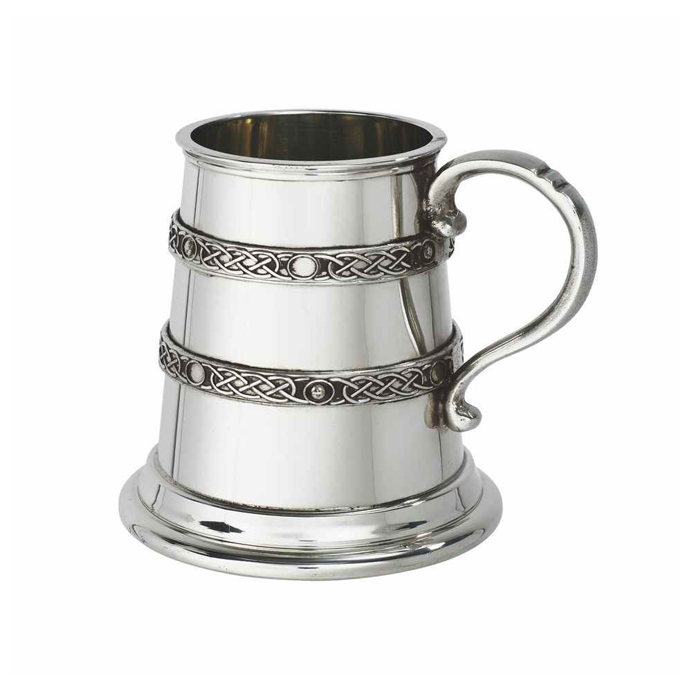Double Celtic Bands Pewter Baby Mug Double Celtic Bands Pewter Baby Mug