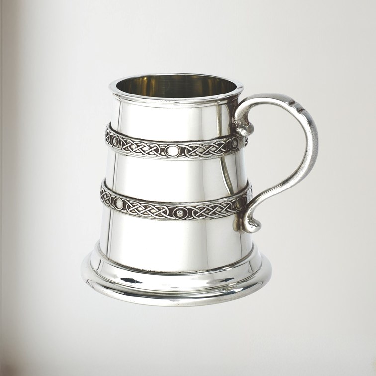 Quarter Pint Double Celtic Bands Pewter Baby Mug Quarter Pint Double Celtic Bands Pewter Baby Mug