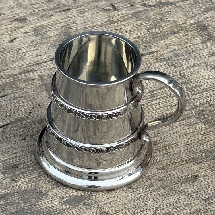 Quarter Pint Double Celtic Bands Pewter Baby Mug Quarter Pint Double Celtic Bands Pewter Baby Mug