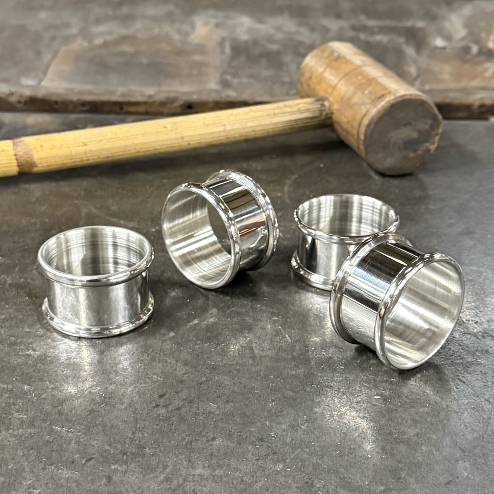 Set Of Four Pewter Napkin Rings Set Of Four Pewter Napkin Rings