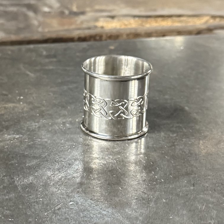 Embossed Celtic Pewter Napkin Ring Embossed Celtic Pewter Napkin Ring