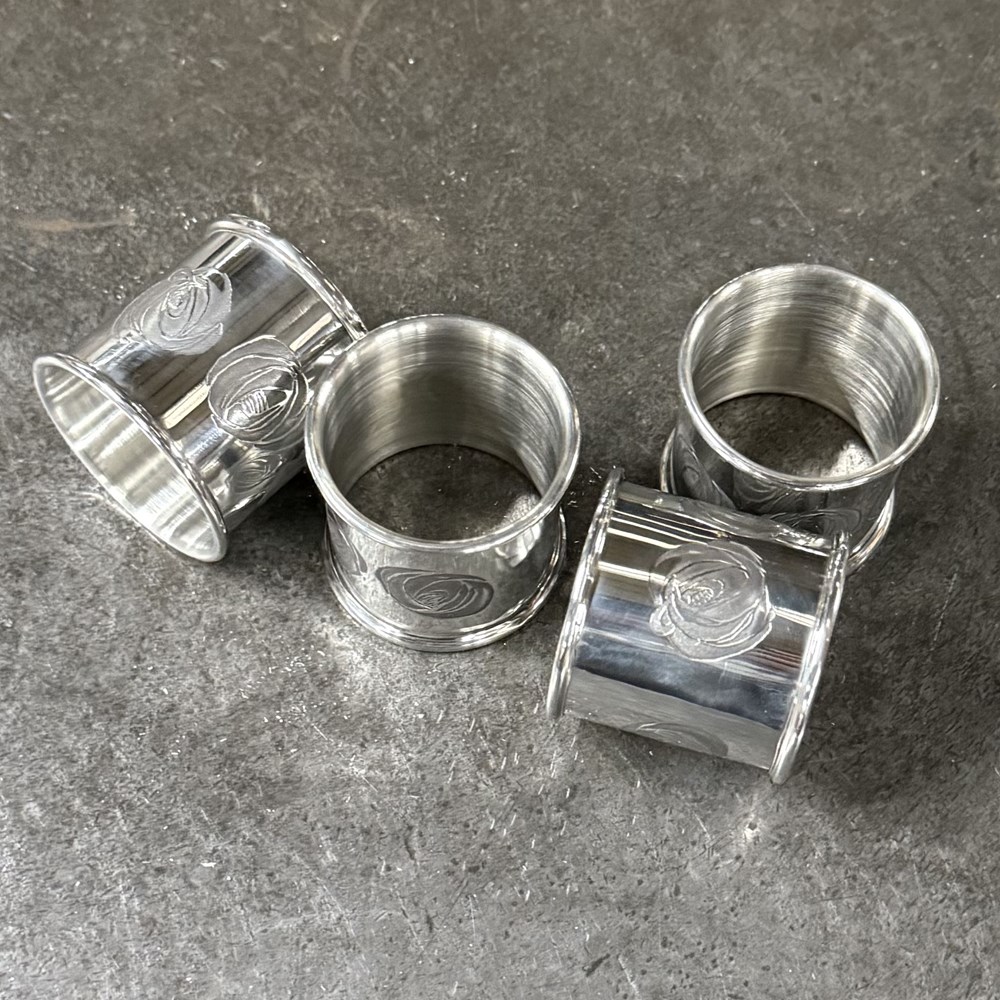 Set Of Four Charles Rennie Mackintosh Pewter Napkin Rings Set Of Four Charles Rennie Mackintosh Pewter Napkin Rings