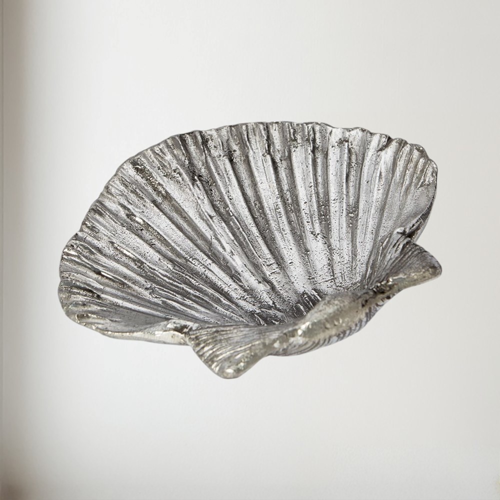 Cast Pewter Scallop Shell Ornament Cast Pewter Scallop Shell Ornament