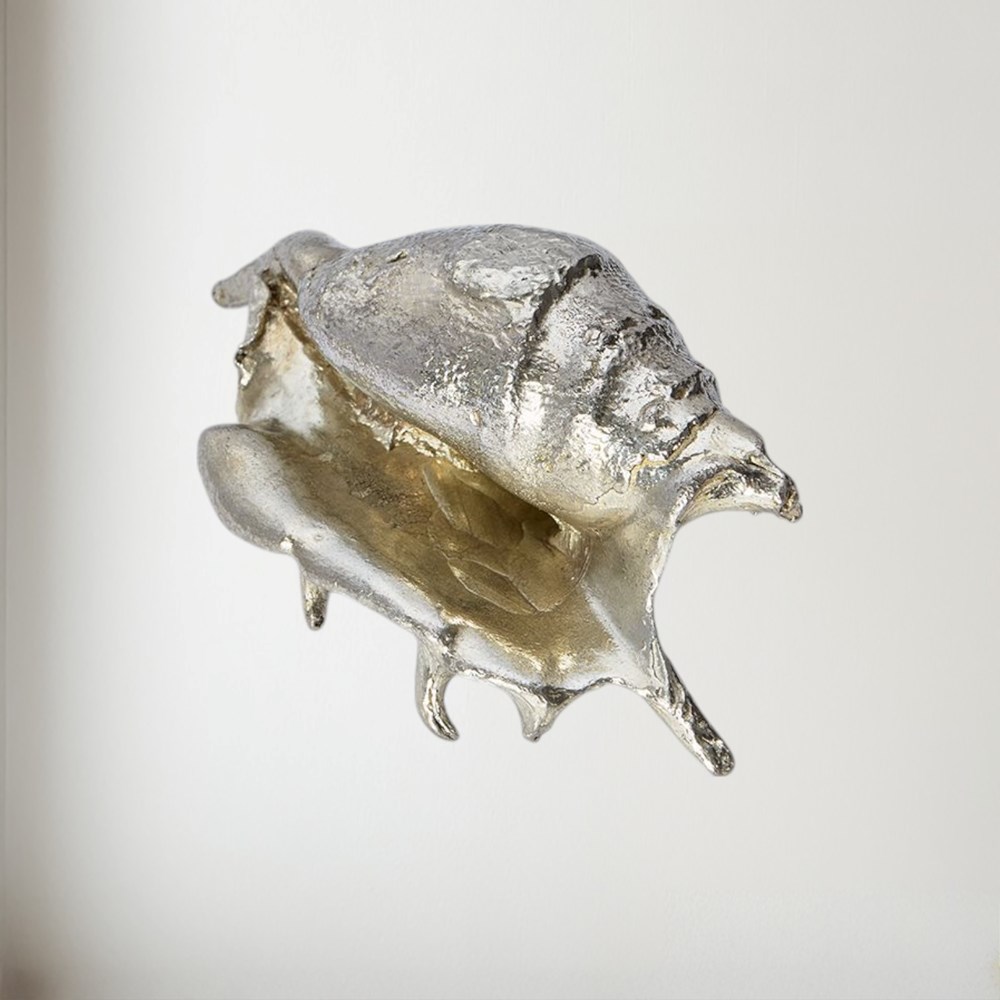 Cast Pewter Spider Conch Shell Ornament Cast Pewter Spider Conch Shell Ornament