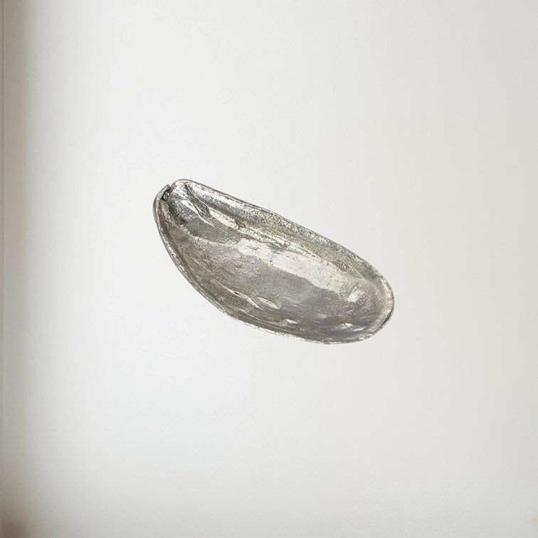 Cast Pewter Mussel Shell Ornament Cast Pewter Mussel Shell Ornament