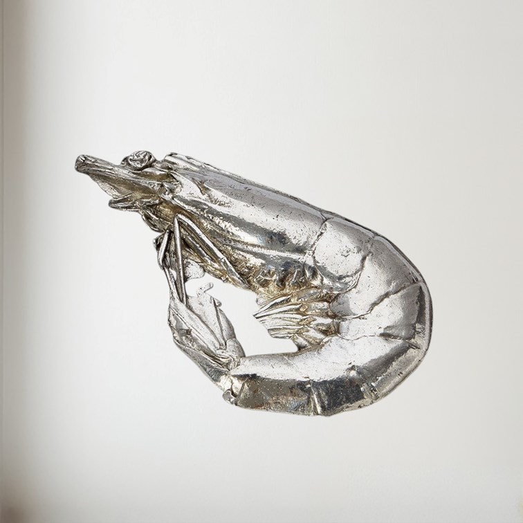 Cast Pewter Crevette Ornament Cast Pewter Crevette Ornament