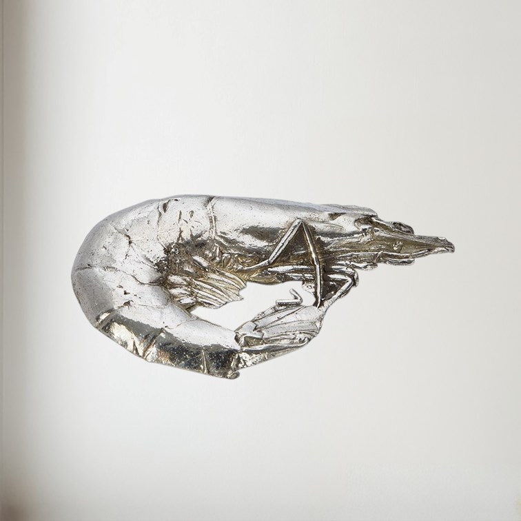 Cast Pewter Crevette Ornament Cast Pewter Crevette Ornament