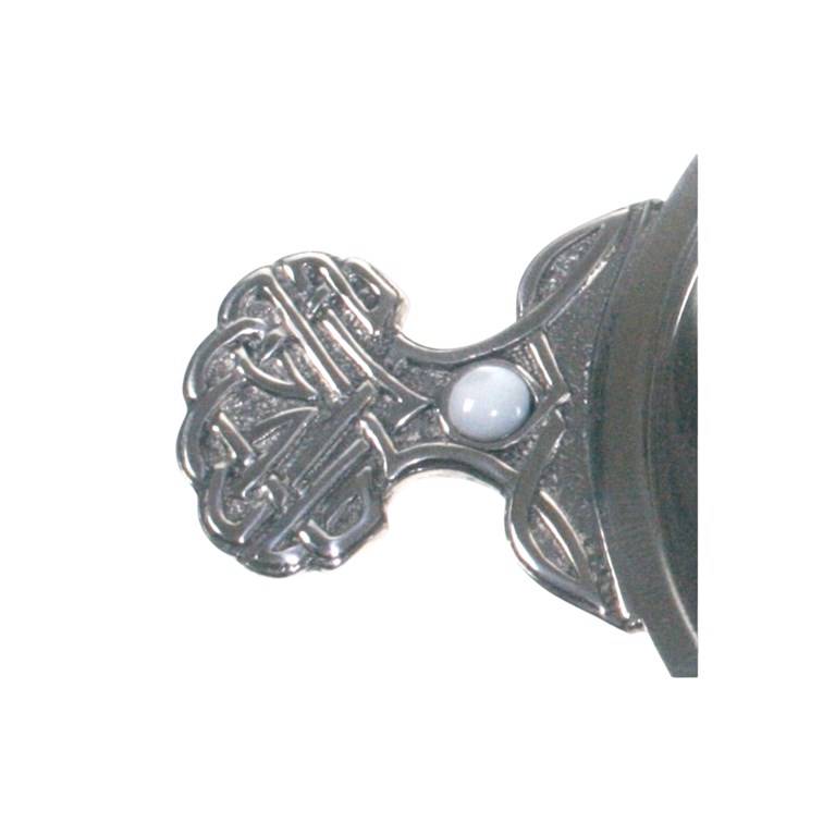 Birthstone Pewter Quaich June With Pearl Stones Handle design of Birthstone pewter quaich June with pearl stones