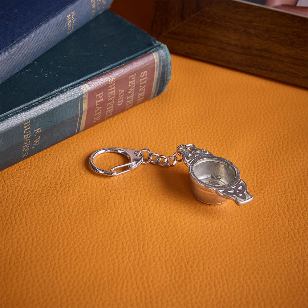 Cast Pewter Quaich Keyring Cast Pewter Quaich Keyring