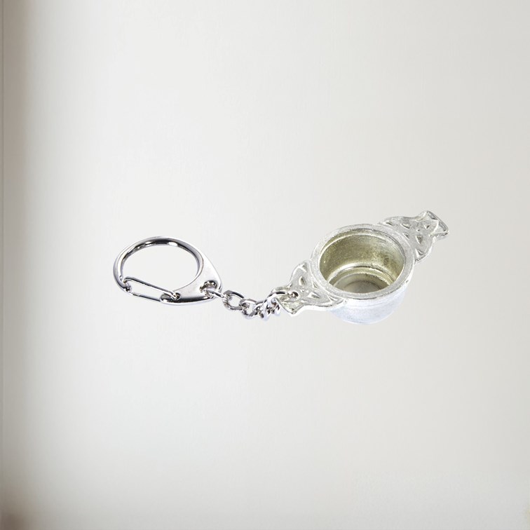 Cast Pewter Quaich Keyring Cast Pewter Quaich Keyring