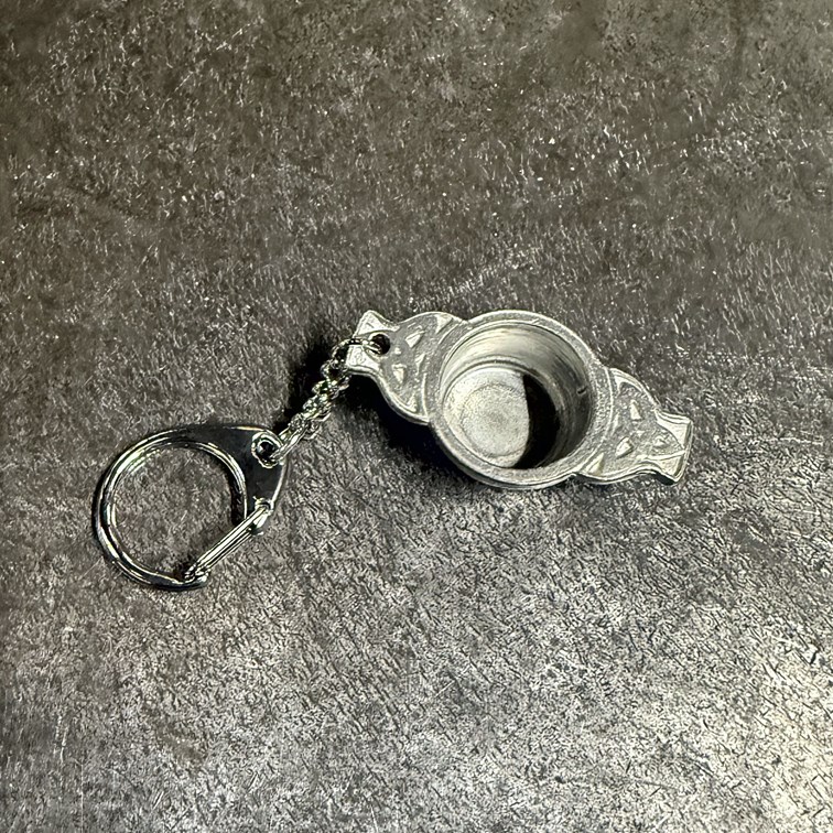 Cast Pewter Quaich Keyring Cast Pewter Quaich Keyring