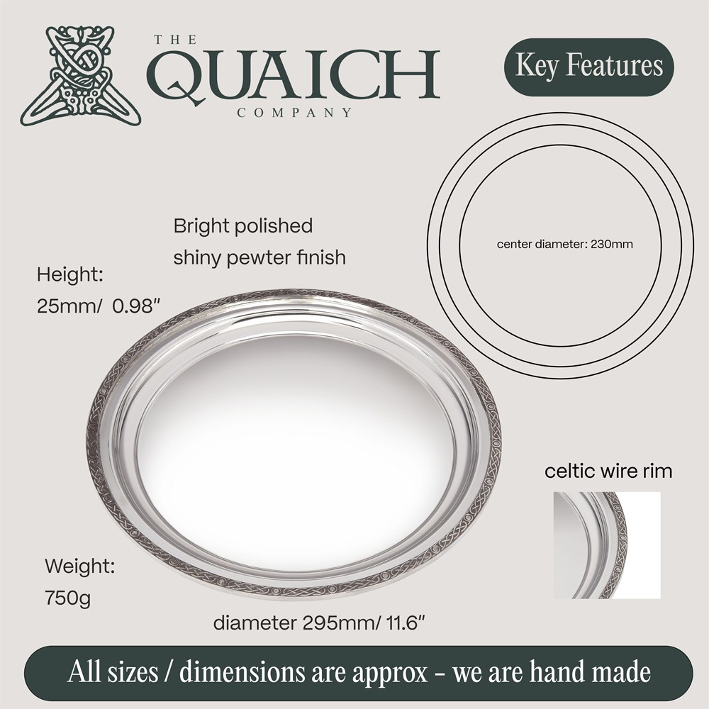 Celtic Rim Pewter Tray Large Celtic Rim Pewter Tray Large
