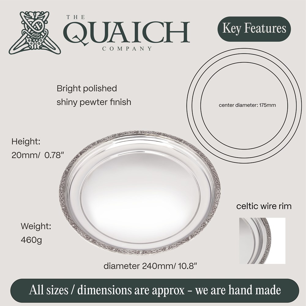 Medium Celtic Rim Pewter Tray Medium Celtic Rim Pewter Tray