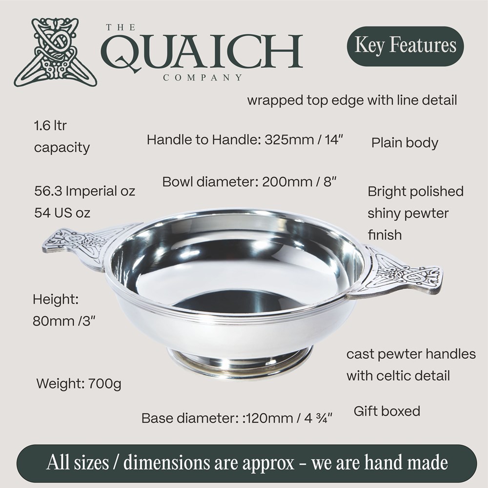 Eight Inch Large Pewter Quaich Eight Inch Large Pewter Quaich