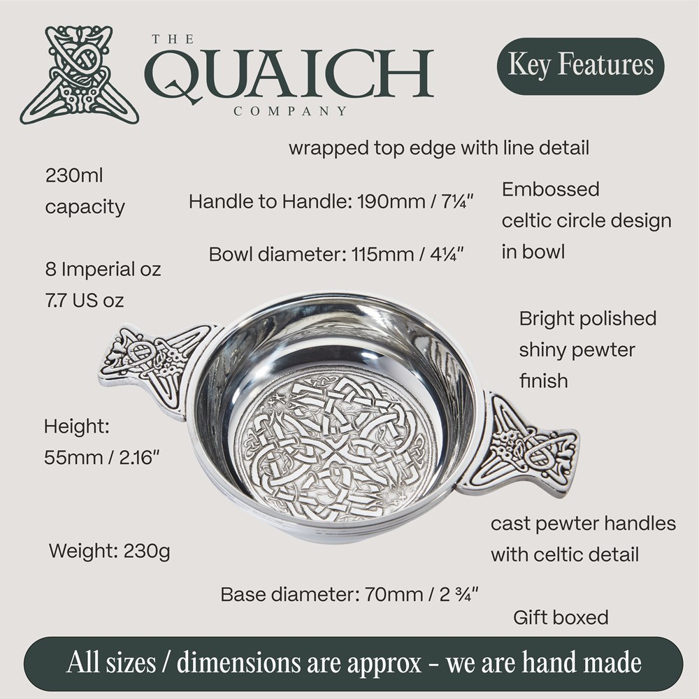 Celtic Circle Large Pewter Quaich
