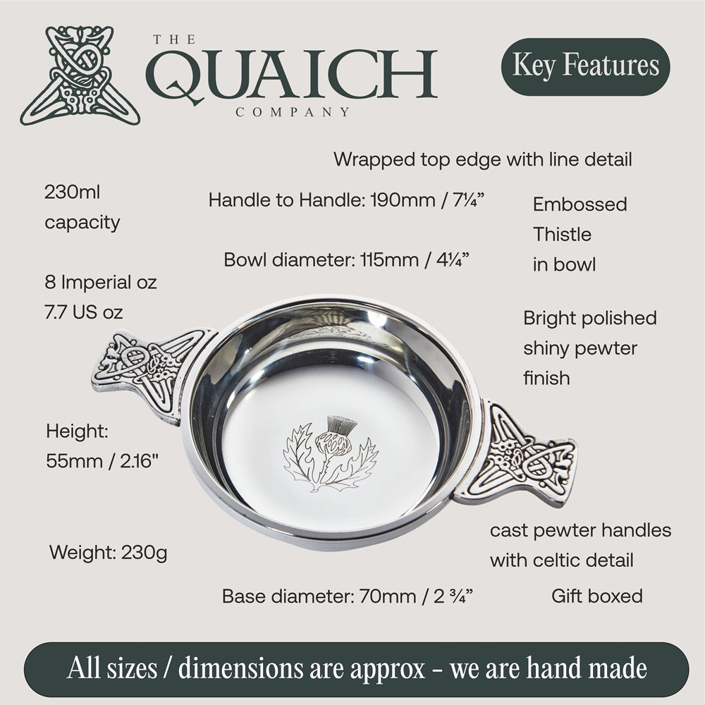 Thistle Large Pewter Quaich