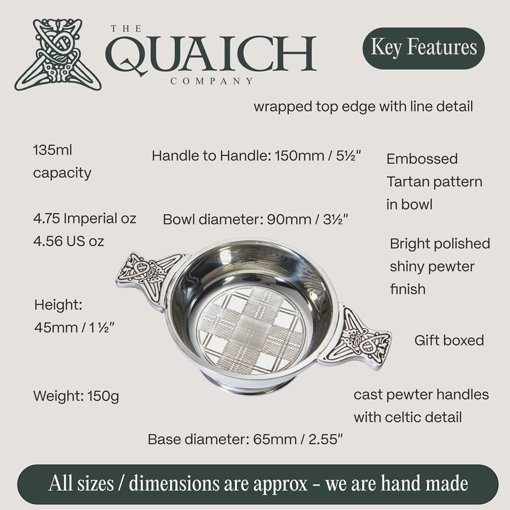 Tartan Standard Pewter Quaich