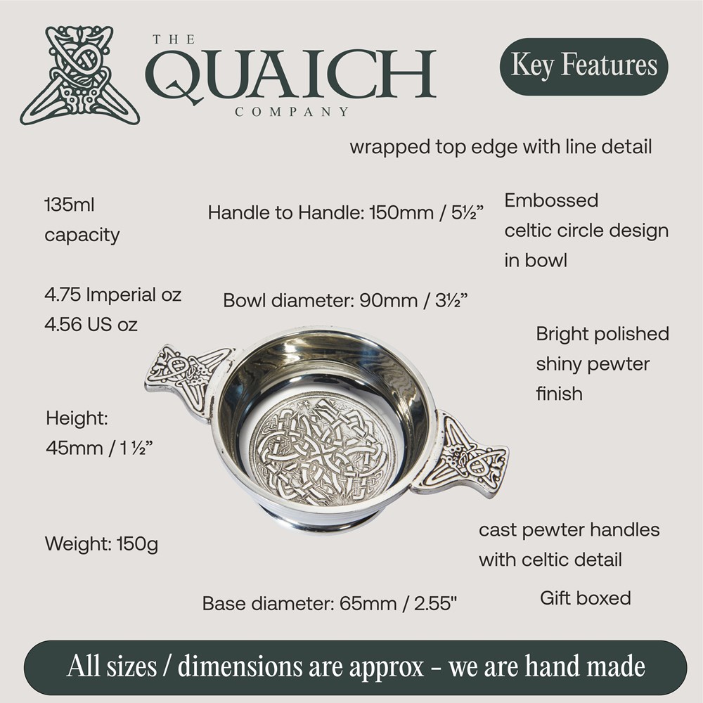 Celtic Circle Standard Pewter Quaich