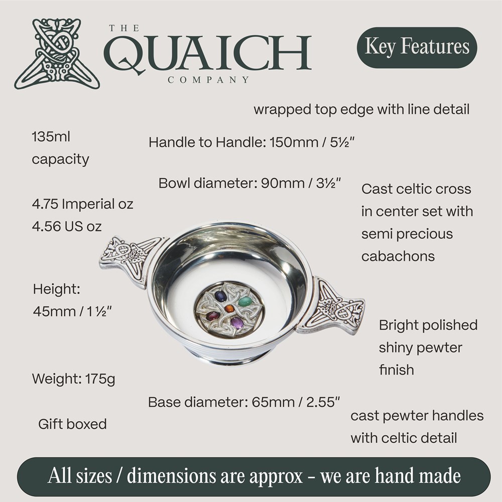 Gem Cross Standard Pewter Quaich