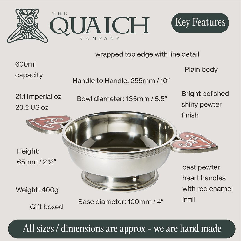 Extra Large Red Heart Of The Highlands Quaich
