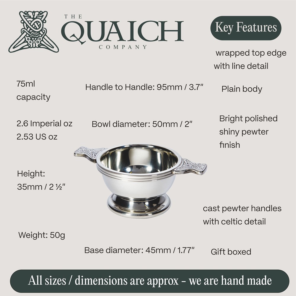 Extra Small Pewter Quaich Extra Small Pewter Quaich