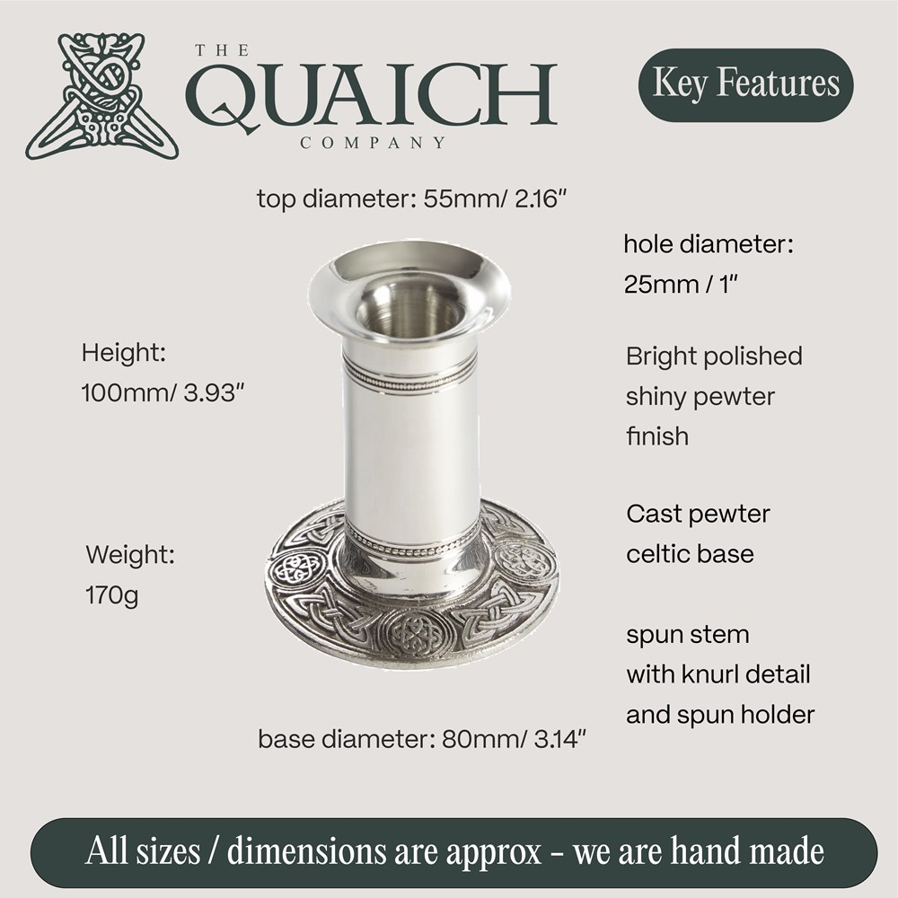Celtic Pewter Candle Holder Large