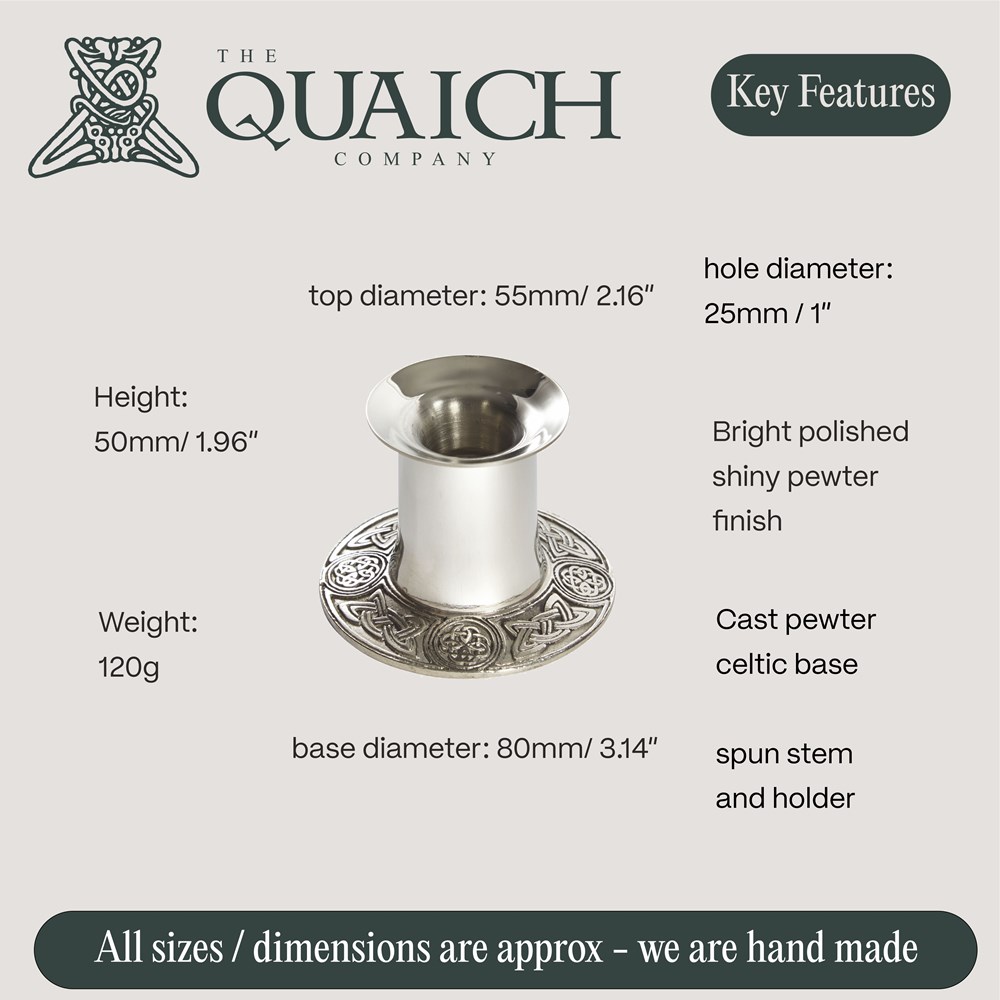 Small Celtic Pewter Candle Holder
