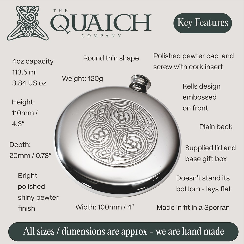 Kells Pewter Sporran Flask Kells Pewter Sporran Flask