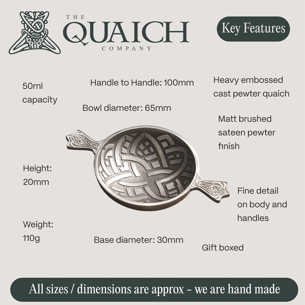 Celtic Knot cast pewter 2.5" quaich