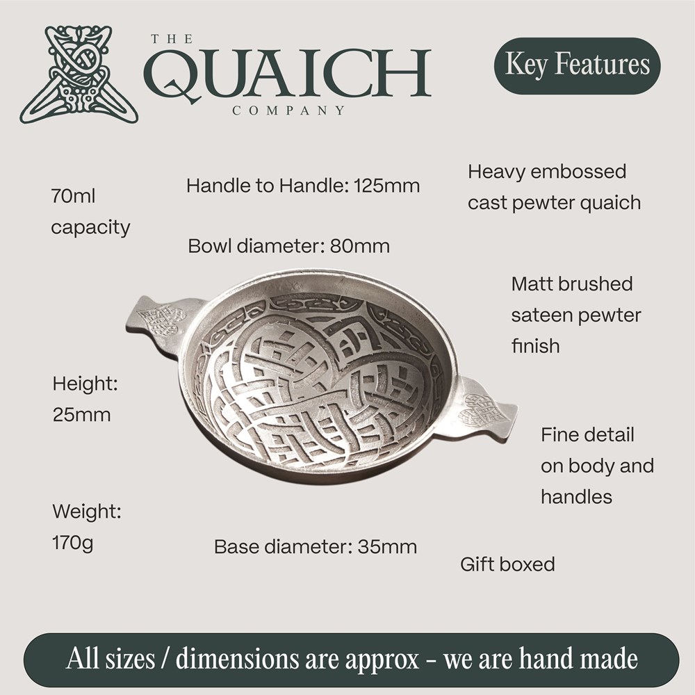 Celtic Heart Cast 3" Pewter Quaich Celtic Heart Cast 3" Pewter Quaich