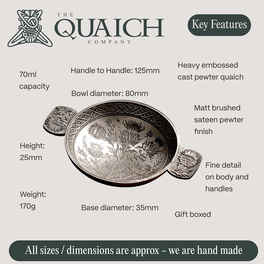 Thistles Cast Pewter 3" Quaich Thistles Cast Pewter 3" Quaich